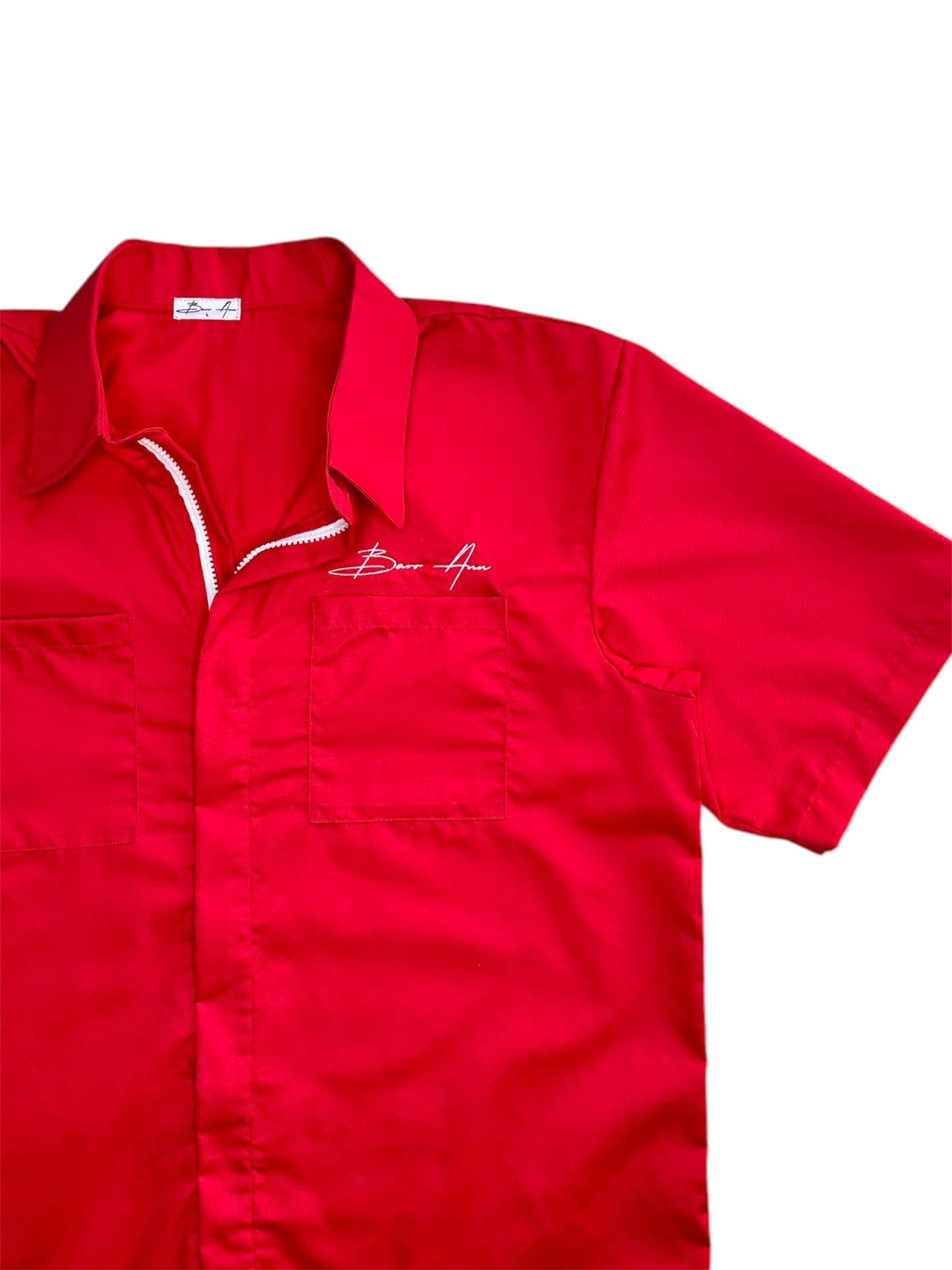 cropped polo with zipper