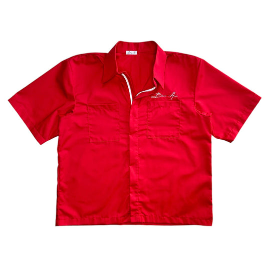 cropped polo with zipper