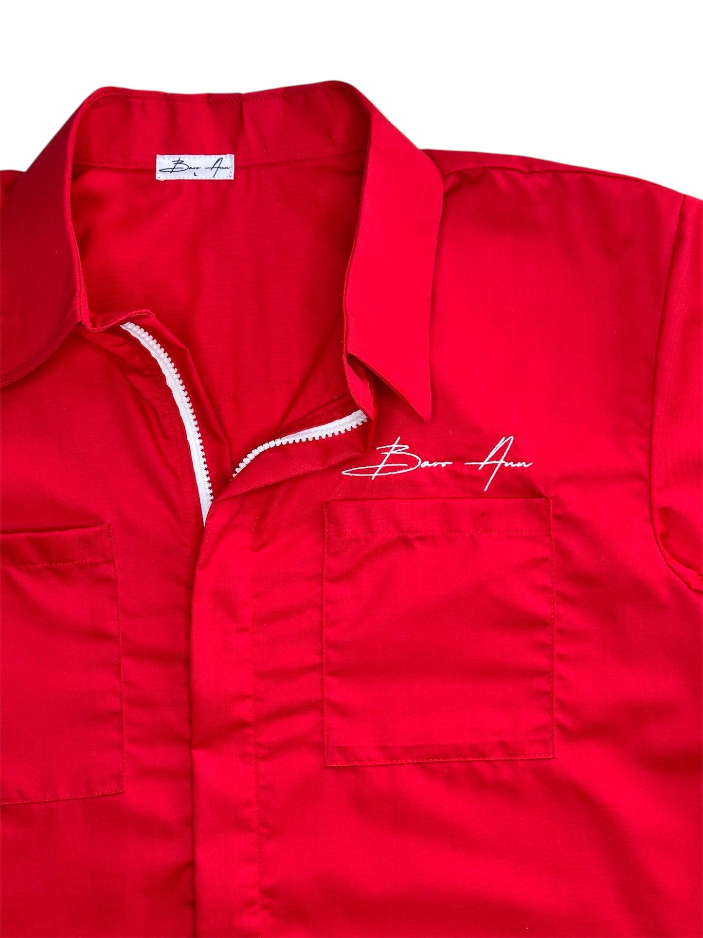 cropped polo with zipper