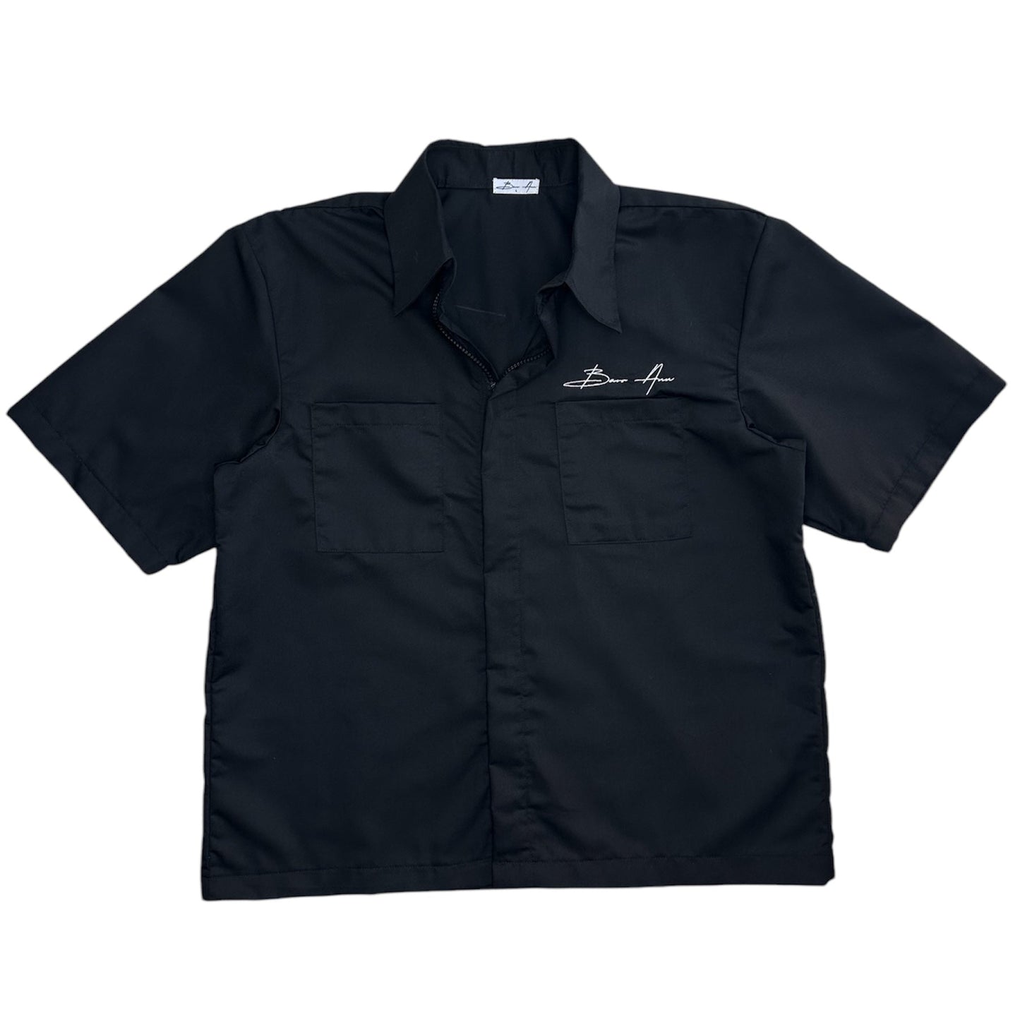 cropped polo with zipper