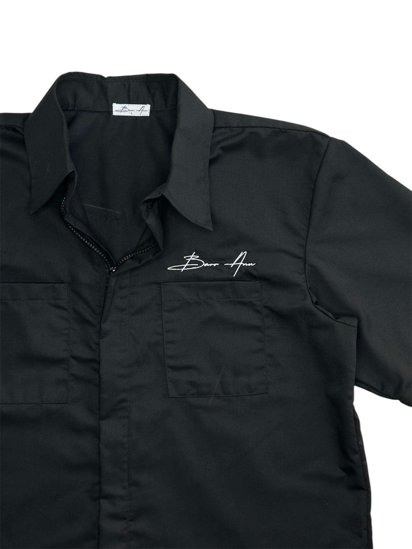 cropped polo with zipper