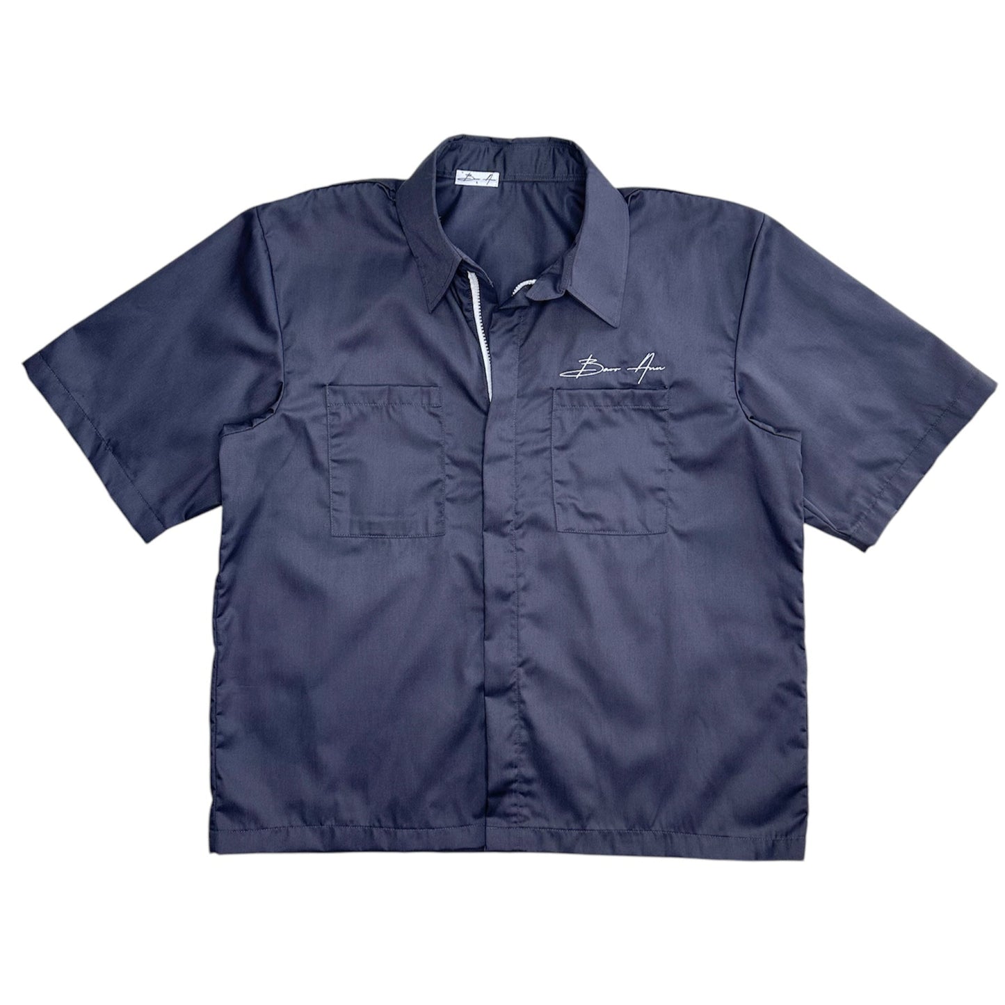 cropped polo with zipper